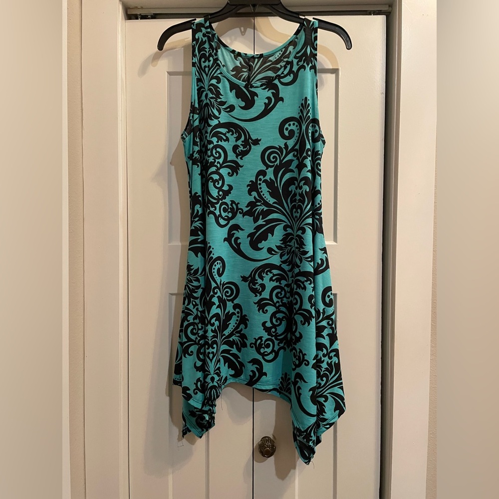 Umgee Teal and Black Mini Dress